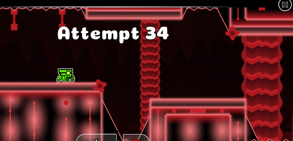 Red theme of Geometry Dash Slow